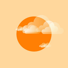 transparent clouds on an orange background