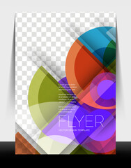 A4 flyer annual report circle design, vector background print template
