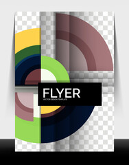 Fototapeta premium Circle design a4 flyer print template, annual report design