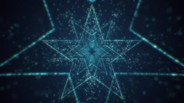 Modern Gold Particle Abstract Polygon Layered Tunnel Looping Background