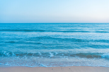 Fototapeta na wymiar Ocean at dawn natural beach outdoors background.