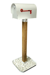 isolated white american style mail box