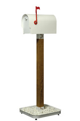 isolated white american style mail box