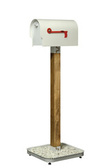 isolated white american style mail box