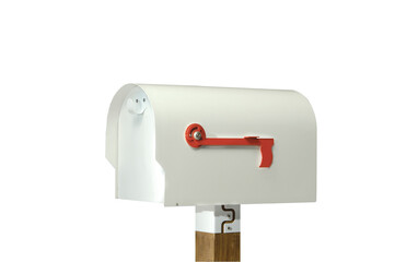 isolated white american style mail box