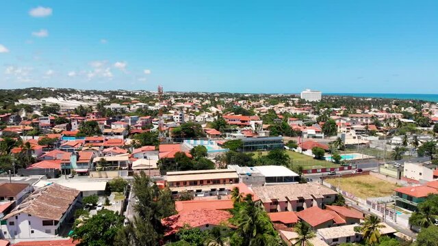 Orbital aerial fottage of Itapu&atilde; disctrict in Salvador, Bahia, Brazil