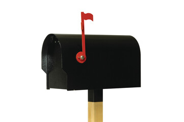 isolated black american style mail box