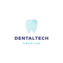 dental pixel tech logo vector icon illustration