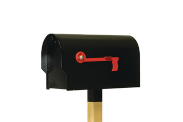 isolated black american style mail box