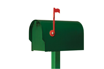 isolated green american mail box