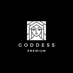 woman goddess logo vector icon illustration