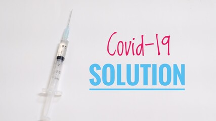 Syringe and Needle with Vaccine Bottle of Covid-19 Antibody