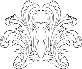 Classical baroque vector of vintage element for design. Decorative design element filigree calligraphy vector. You can use for wedding decoration of greeting card and laser cutting.