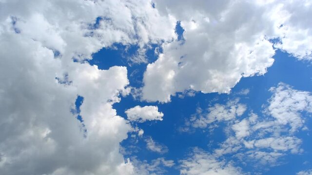 Time lapse 4k video clouds, fast moving Clouds in blue sky
