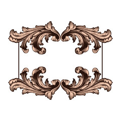 Classical baroque vector of vintage element for design. Decorative design element filigree calligraphy vector. You can use for wedding decoration of greeting card and laser cutting.