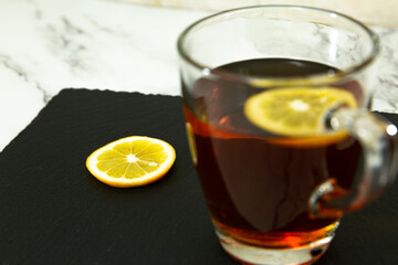 cup of tea with lemon