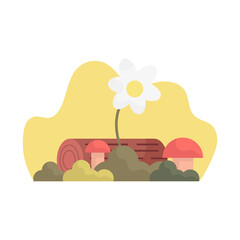 Floral composition in flat style.