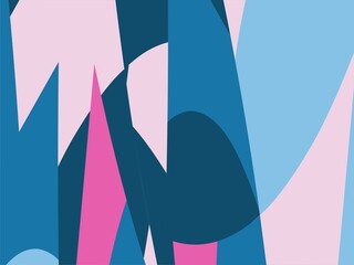 Beautiful of Colorful Art Blue and Pink, Abstract Modern Shape. Image for Background or Wallpaper