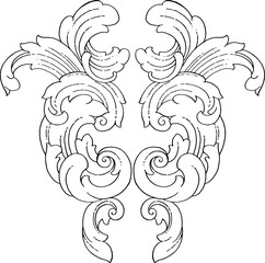 Obraz premium Classical baroque vector of vintage element for design. Decorative design element filigree calligraphy vector. You can use for wedding decoration of greeting card and laser cutting.