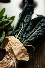 close up of a organic kale leaf