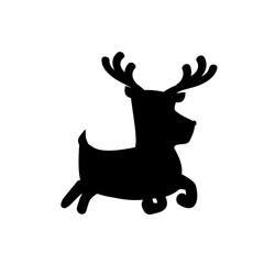 silhouette christmas deer vector illustration