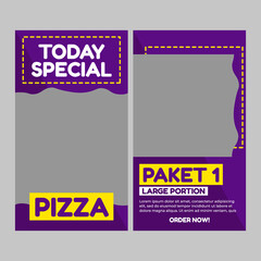 Obraz premium Modern promotional food web banners for social media mobile applications