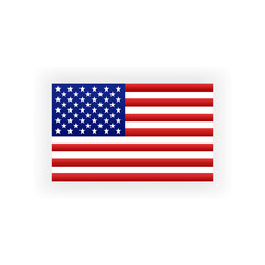 USA flag icon flat. American flag on Independence Day on isolated white background. Eps 10 vector.