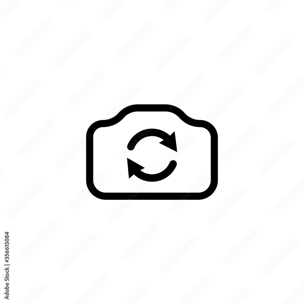 Poster switch from front to back camera line icon on isolated white background. eps 10 vector