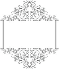 Classical baroque vector of vintage element for design. Decorative design element filigree calligraphy vector. You can use for wedding decoration of greeting card and laser cutting.