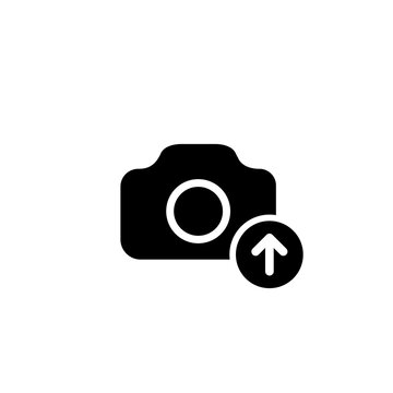 Camera, photo upload icon on isolated white background. Eps 10 vector