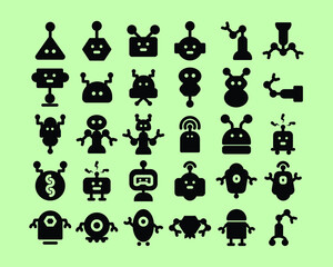 Obraz premium icon Robotic isolated on green background