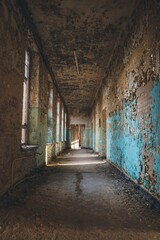 Fototapeta na wymiar Abandoned buldings in abandoned former soviet military base, Germany