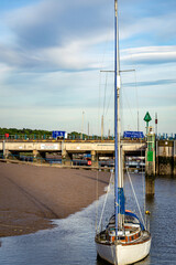 Sailing Yacht at low tide