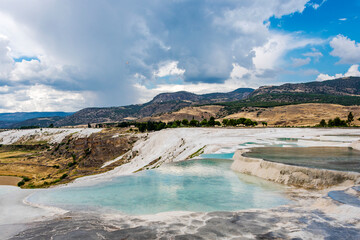 Pamukkale Hot Springs in Denizli Province of Turkey