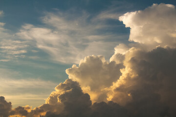 The Sky before strom and heavy rain coming. Sky with dark gray cloud.