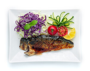 Saba Fish Grilled Teriyaki Sauce Japanese food style