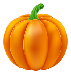 A cartoon orange pumpkin vegetable food item