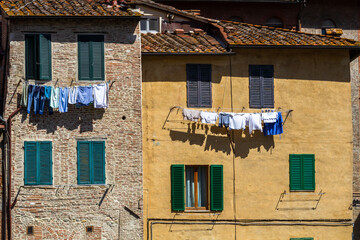 Streets and buildings in Siena, Italy 