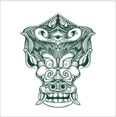 balinese mask leak demon tattoo