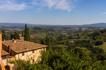 Streets and buildigs in San Gimignano
