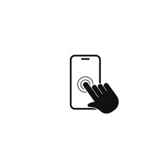 One hand click vector icon illustration