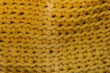 Texture maille en laine coton tricoté jaune - Arrière plan textile