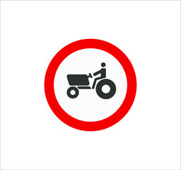 traffic signs icons of prohibited entry to agricultural vehicles. illustration for web and mobile design.