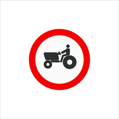 traffic signs icons of prohibited entry to agricultural vehicles. illustration for web and mobile design.