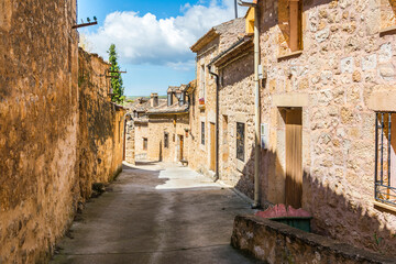 Medieval streets of the town of Maderuelo in the province of Segovia (Spain)