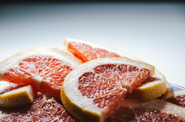 red grapefruit on a plate