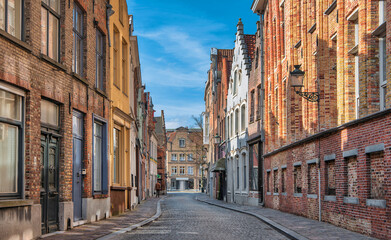 Obraz premium narrow street in Bruges Belgium