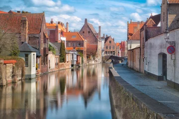 Deurstickers Brugge canal in bruges belgium