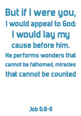 But if I were you, I would appeal to God; I would lay my cause before him. Bible verse, quote