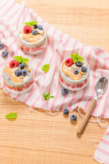 Chia pudding with oat and berries
